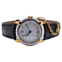 Chaumet Elysées Watch with Original Box - 18K Gold, Steel, Diamond, Leather