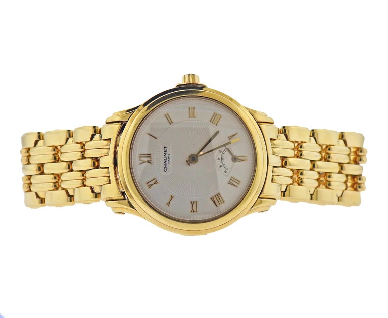 Chaumet Etanche Gold Automatic Power Reserve Watch For Sale (Free 