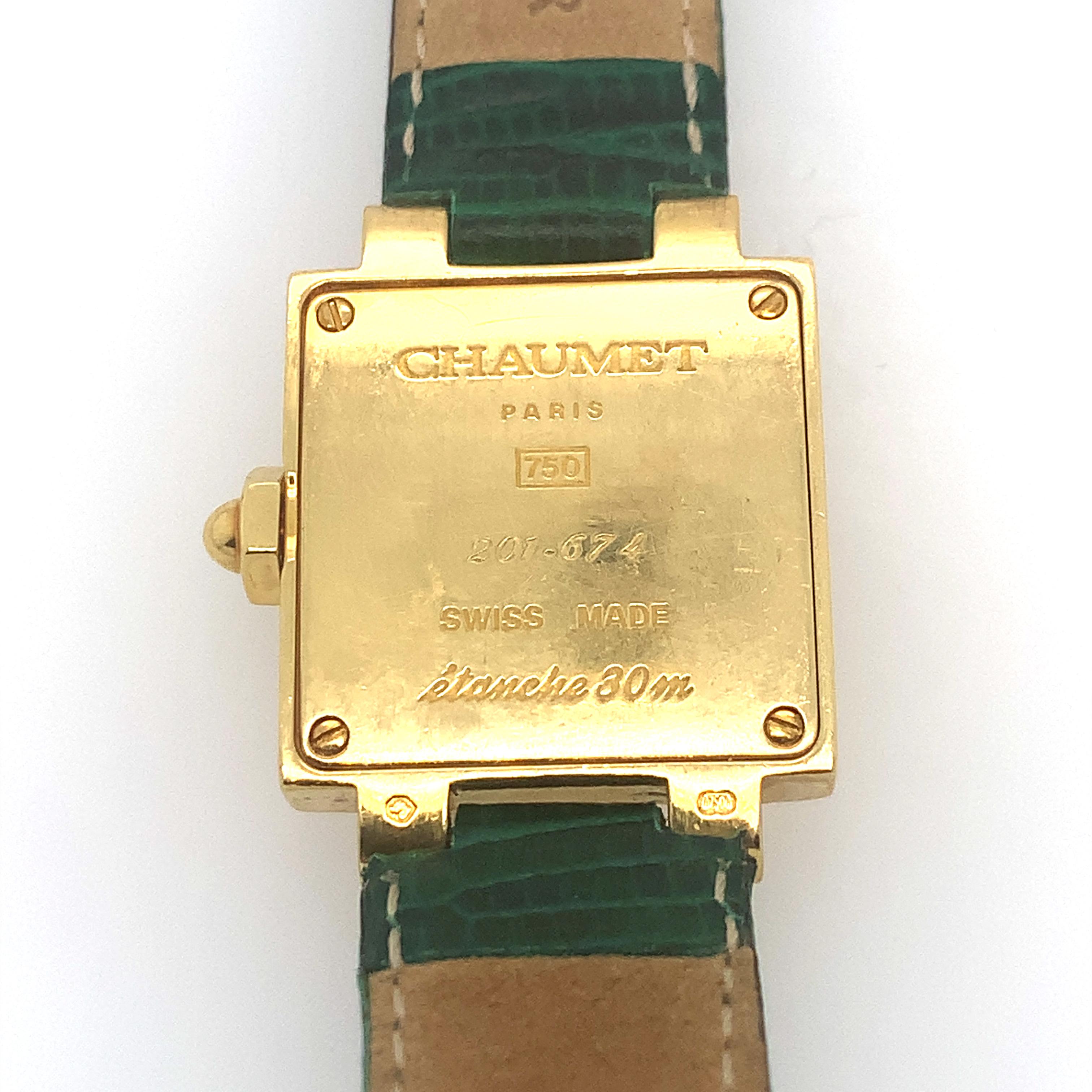 Chaumet Etonche Armbanduhr aus 18 Karat Gelbgold mit Diamanten im Angebot 2