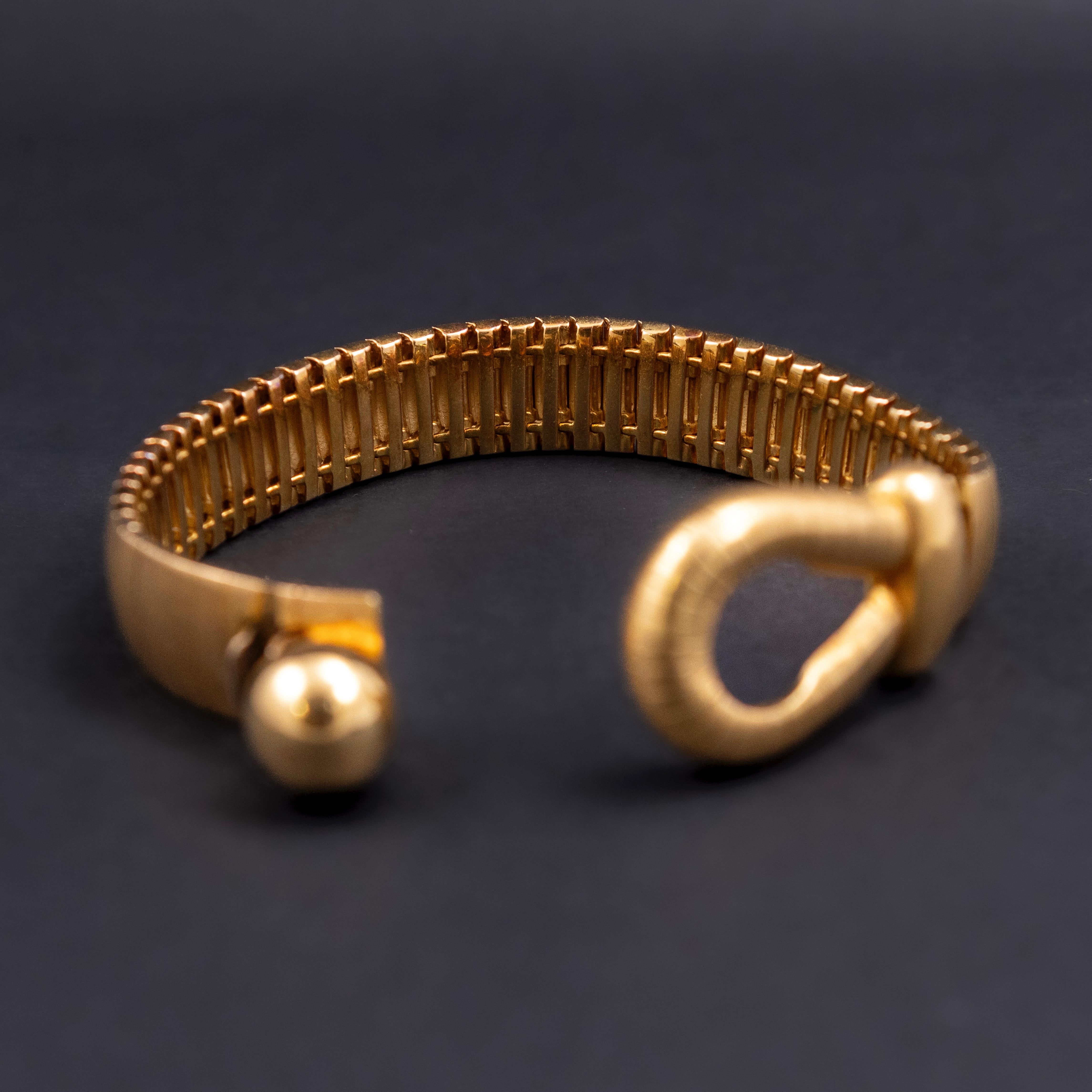 Chaumet Fidelité Loyalty Ball Loop Bracelet 18K Yellow Gold Vintage 1970s 1980s For Sale 5