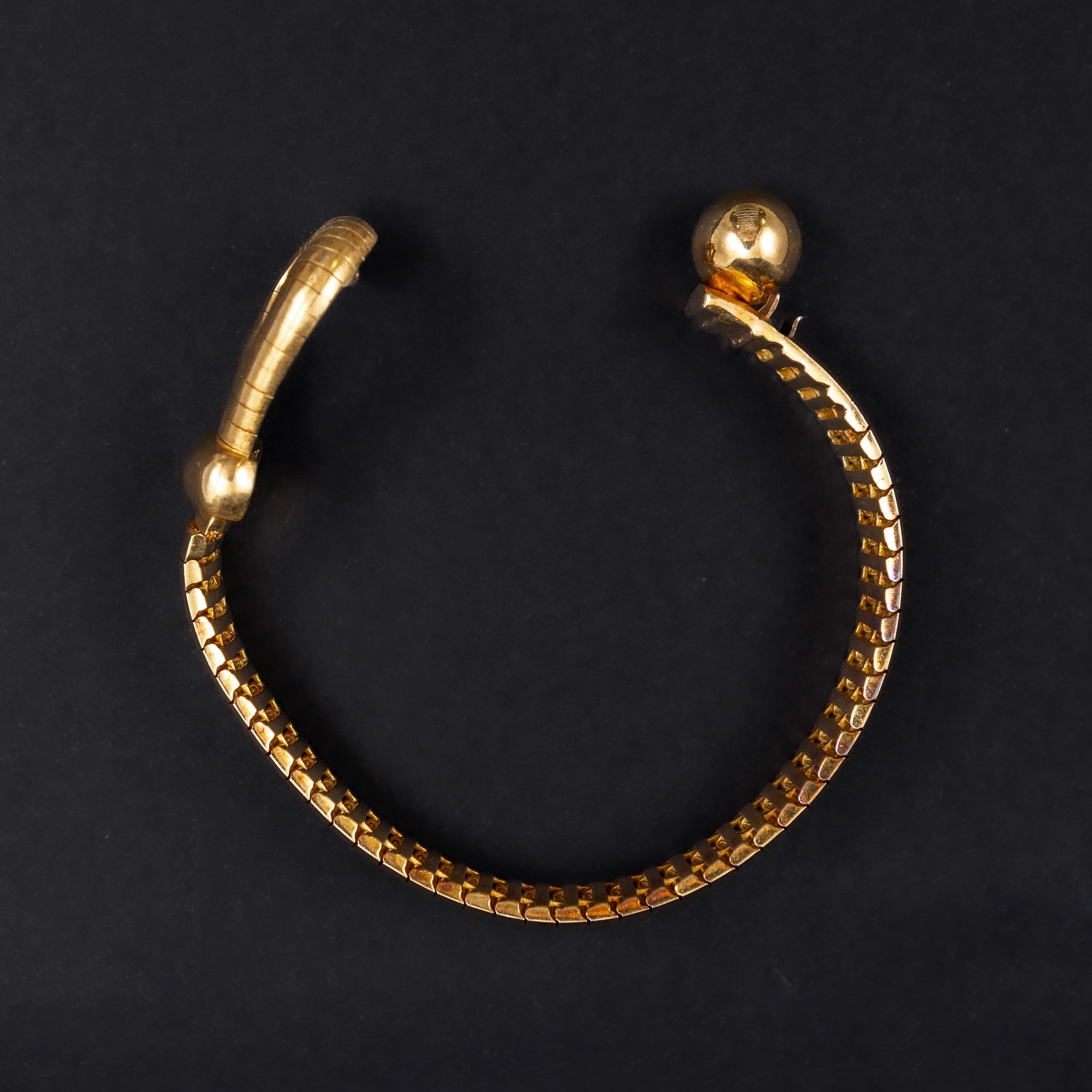 Chaumet Fidelité Loyalty Ball Loop Bracelet 18K Yellow Gold Vintage 1970s 1980s For Sale 8