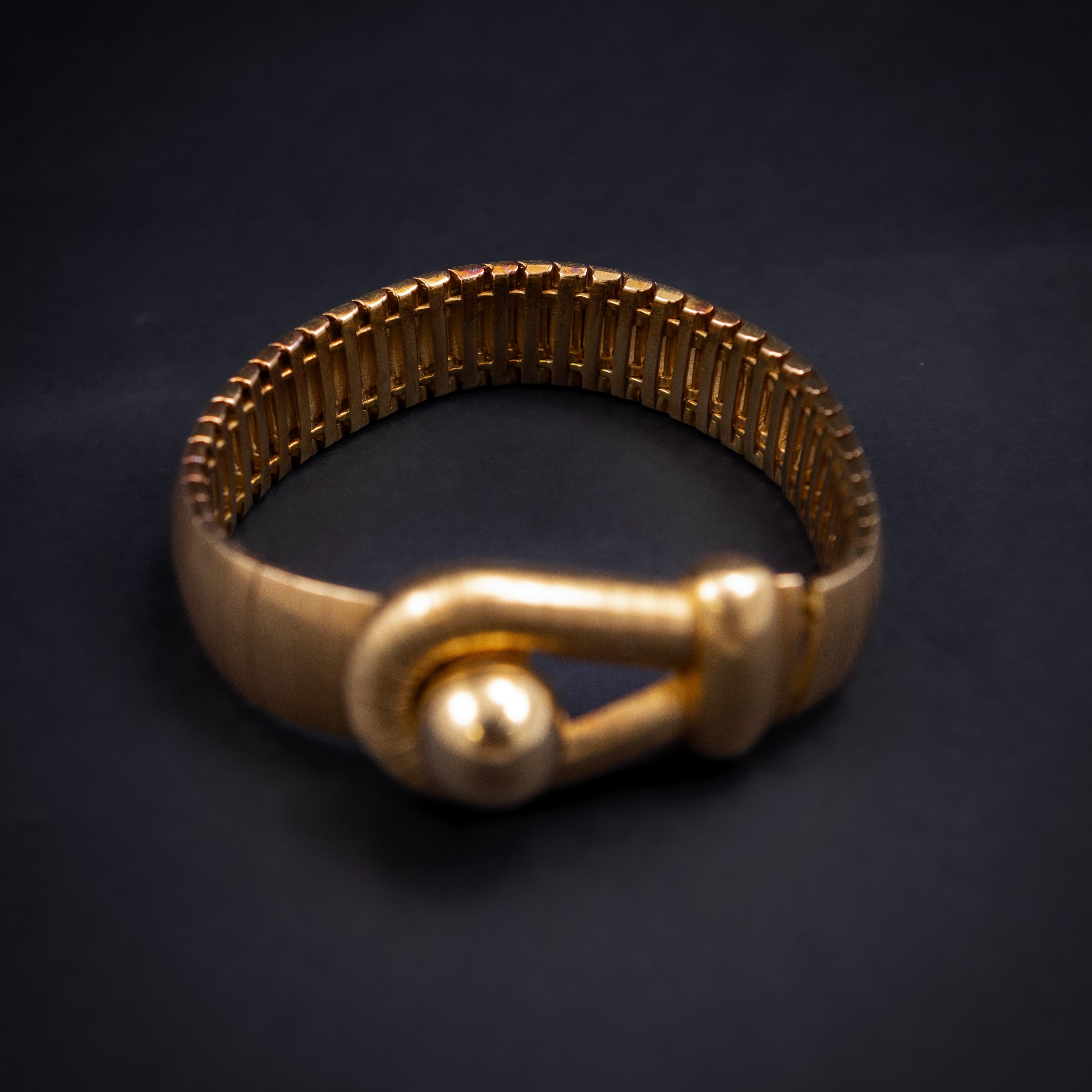 Chaumet Fidelité Loyalty Ball Loop Bracelet 18K Yellow Gold Vintage 1970s 1980s For Sale 3