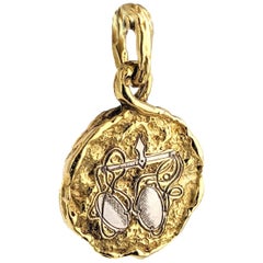 Chaumet Paris Gold Libra Zodiac Pendant, 1970s