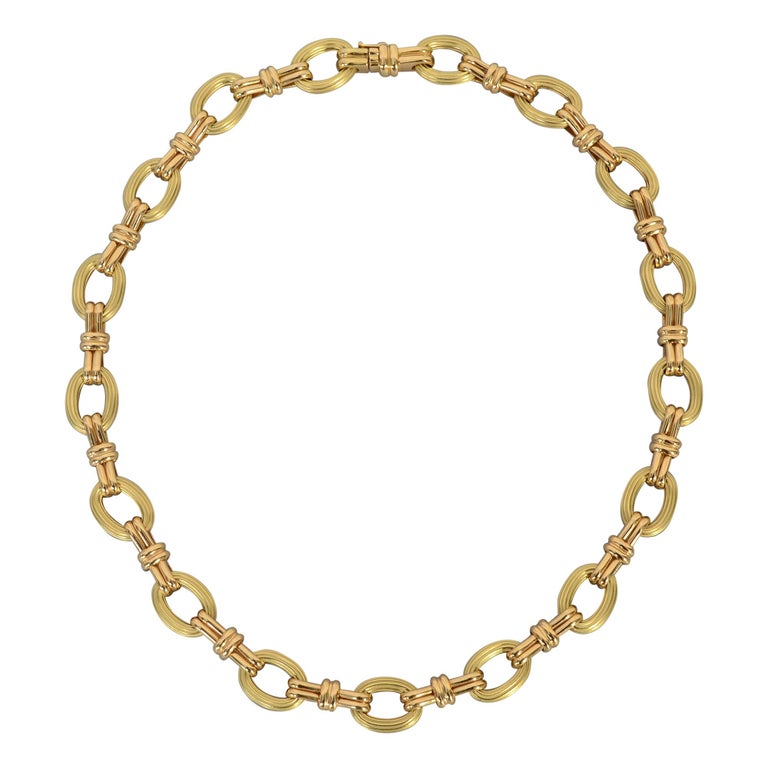 Chaumet Gold Oval Links Necklace For Sale at 1stDibs