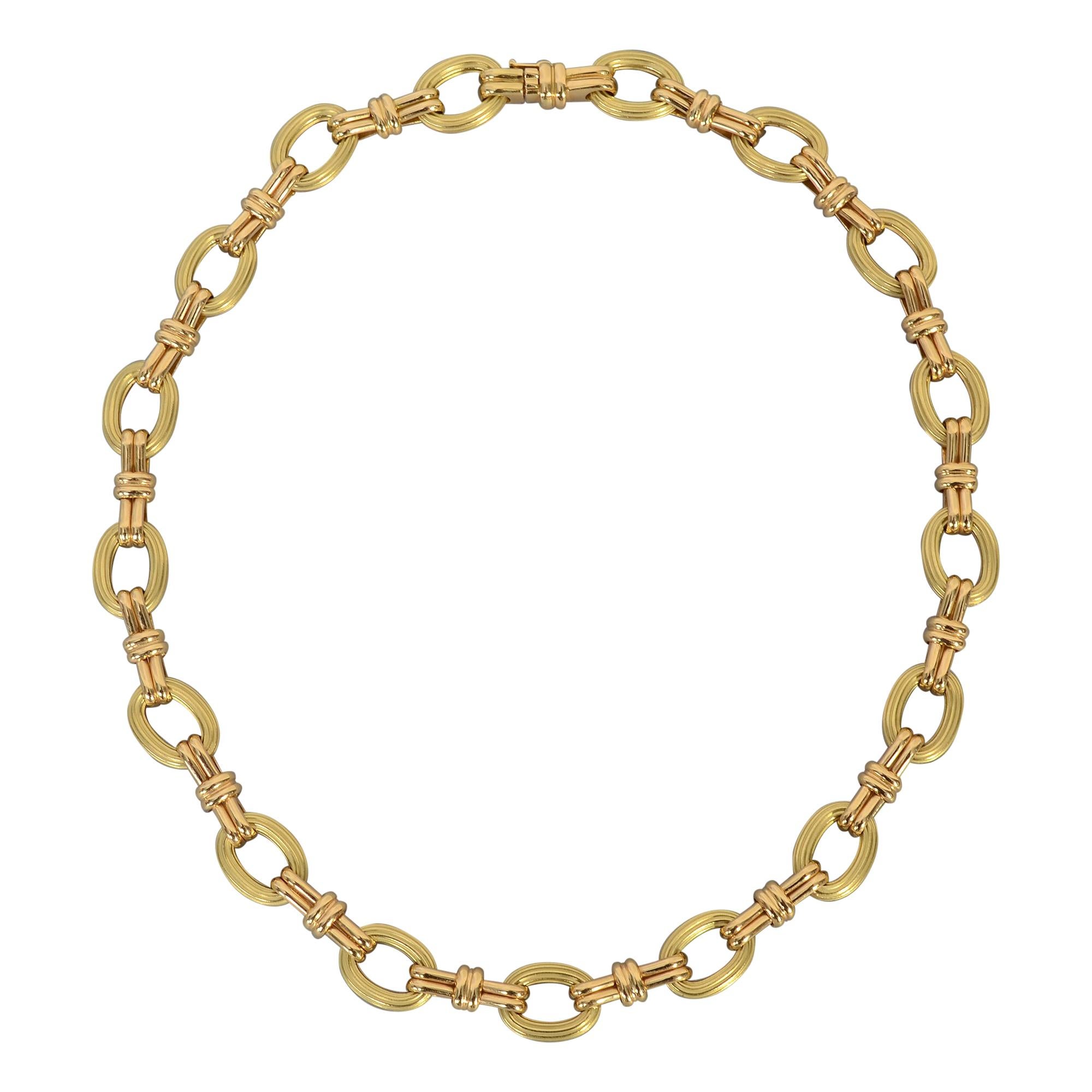 Chaumet Gold Oval Links Necklace For Sale