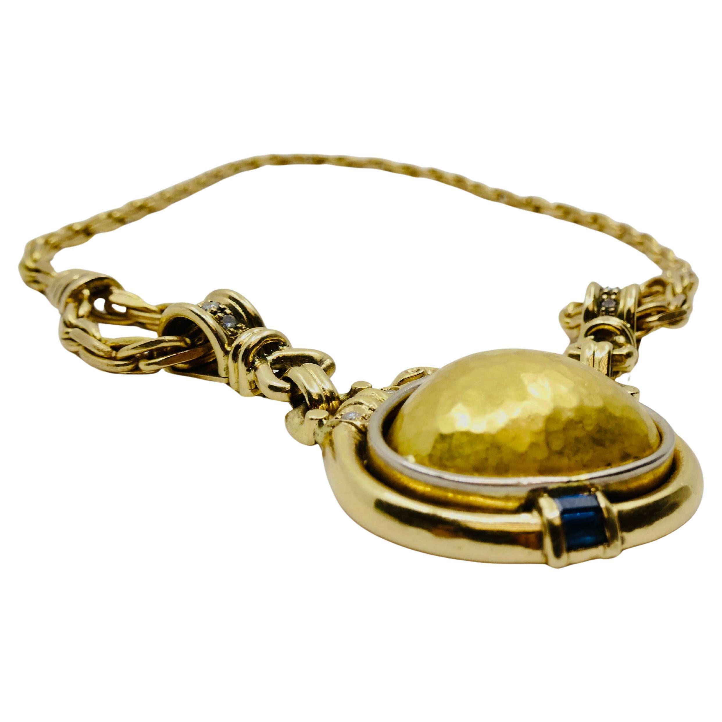Women's Chaumet Gold Pendant Necklace Diamond Vintage Jewelry For Sale