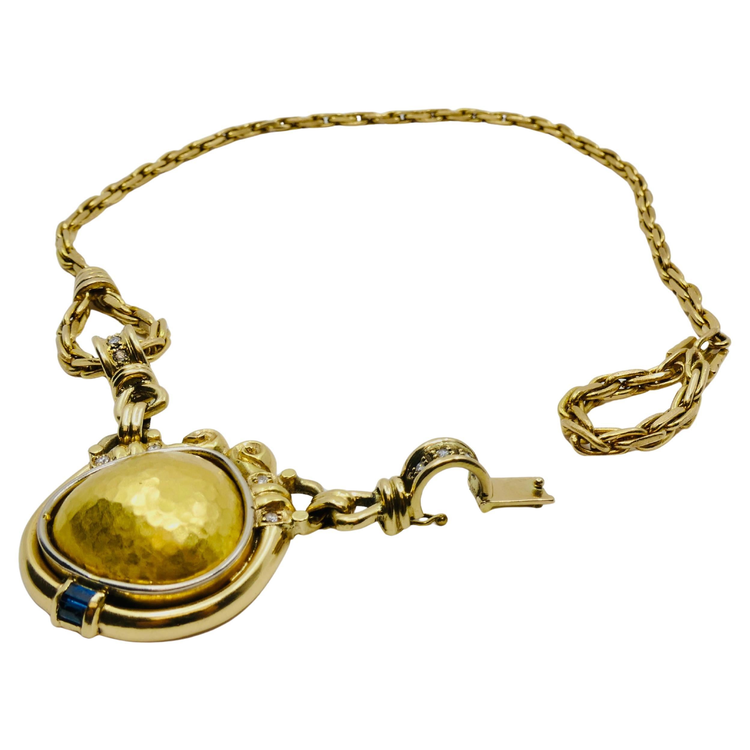 Chaumet Gold Pendant Necklace Diamond Vintage Jewelry For Sale 3