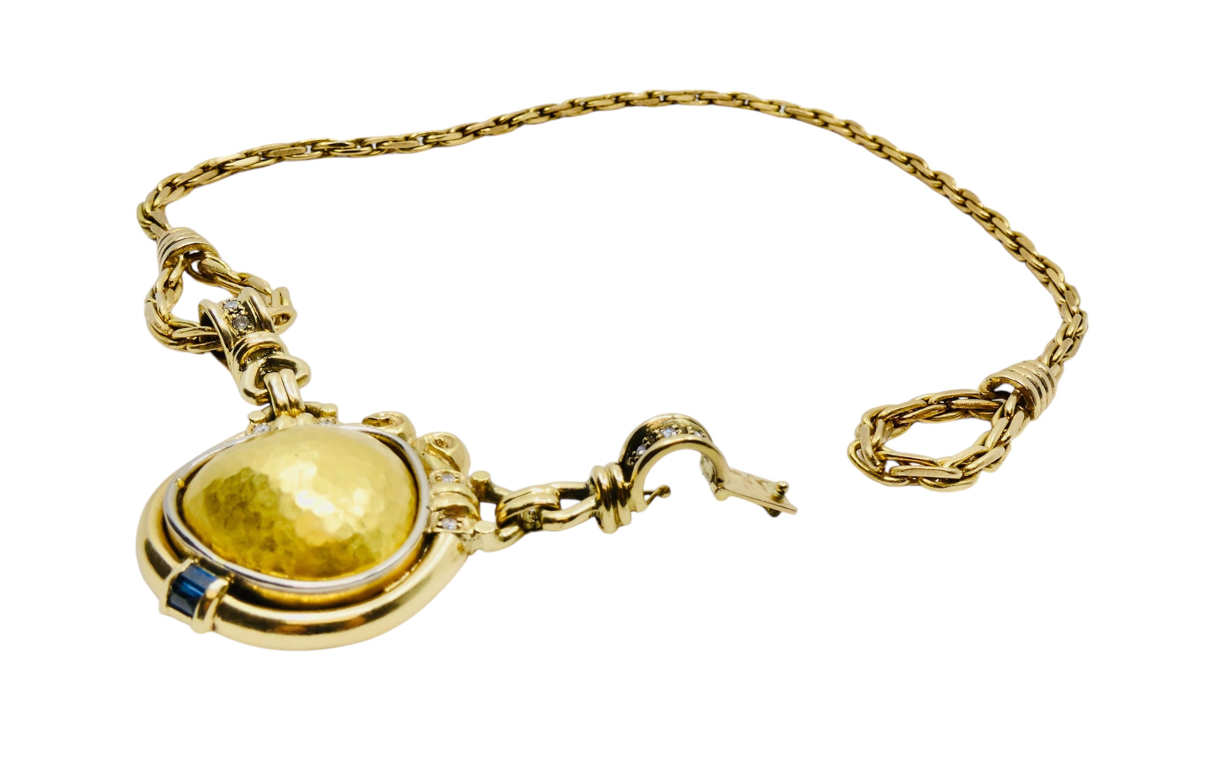 Chaumet Gold Pendant Necklace Diamond Vintage Jewelry For Sale 4