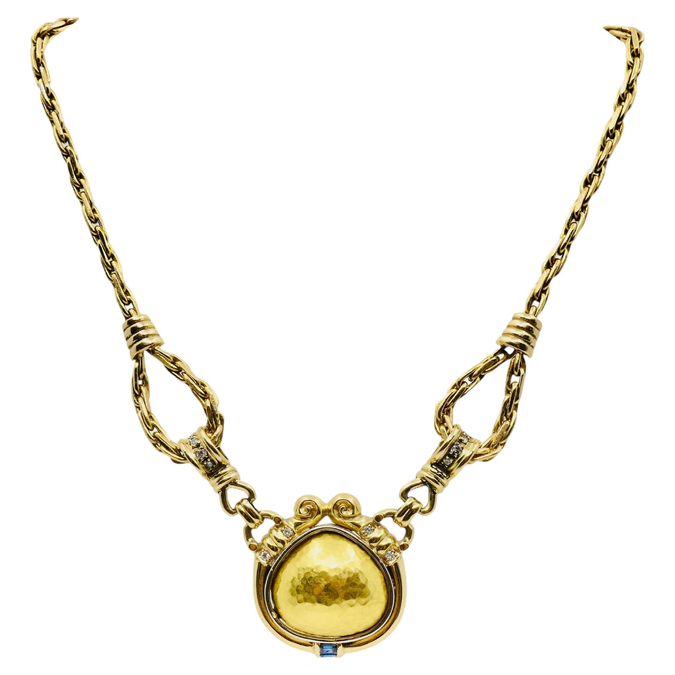 Chaumet Gold Pendant Necklace Diamond Vintage Jewelry For Sale