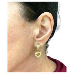 Orecchini a cuore Chaumet in oro e diamanti Vintage