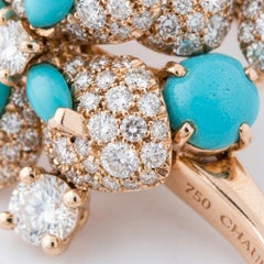 Chaumet Hortensia Turquoise Diamond 18k Rose Gold Cocktail Ring