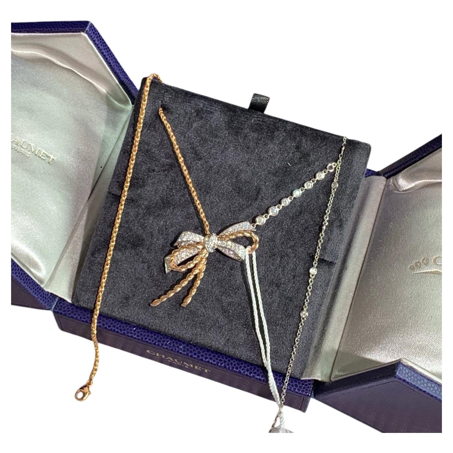 Chaumet Insolence Full Diamond Bow Necklace