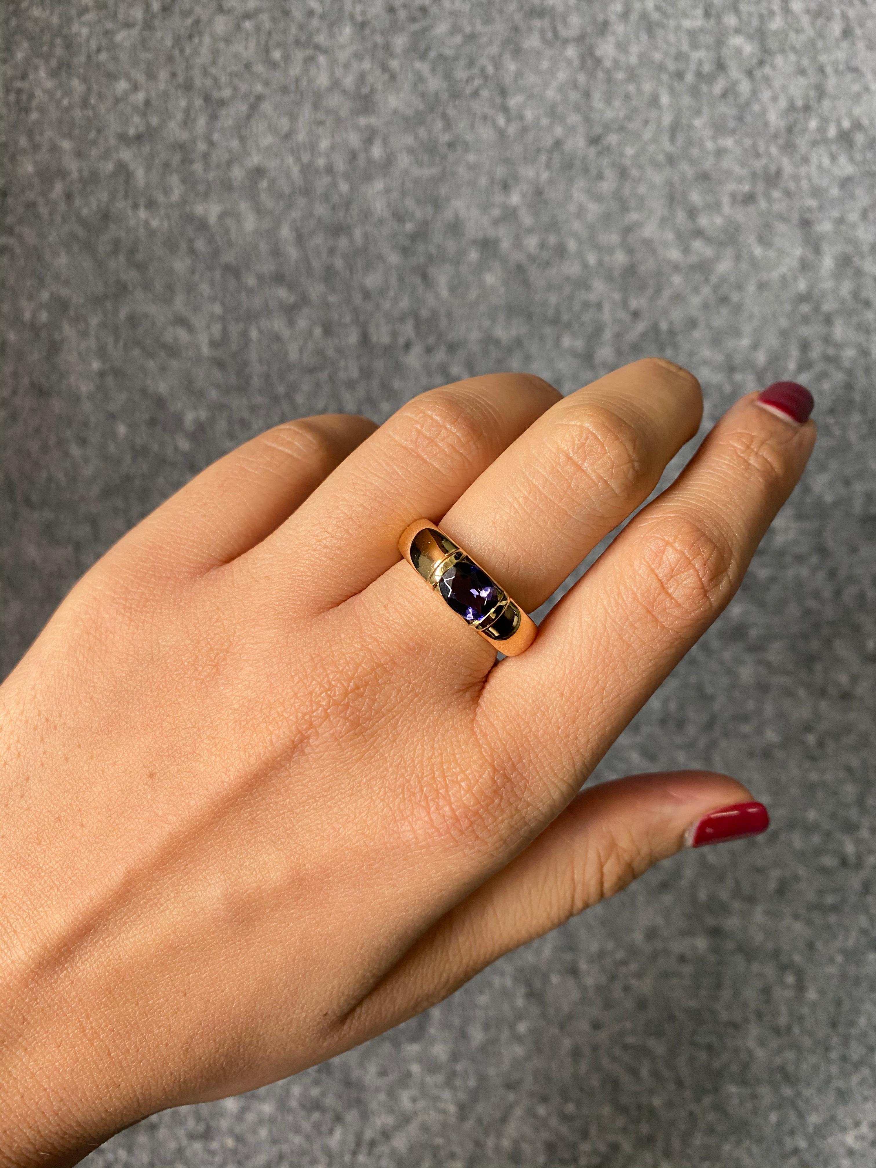 Chaumet Iolite Band Engagement Ring In Good Condition In Bangkok, Thailand