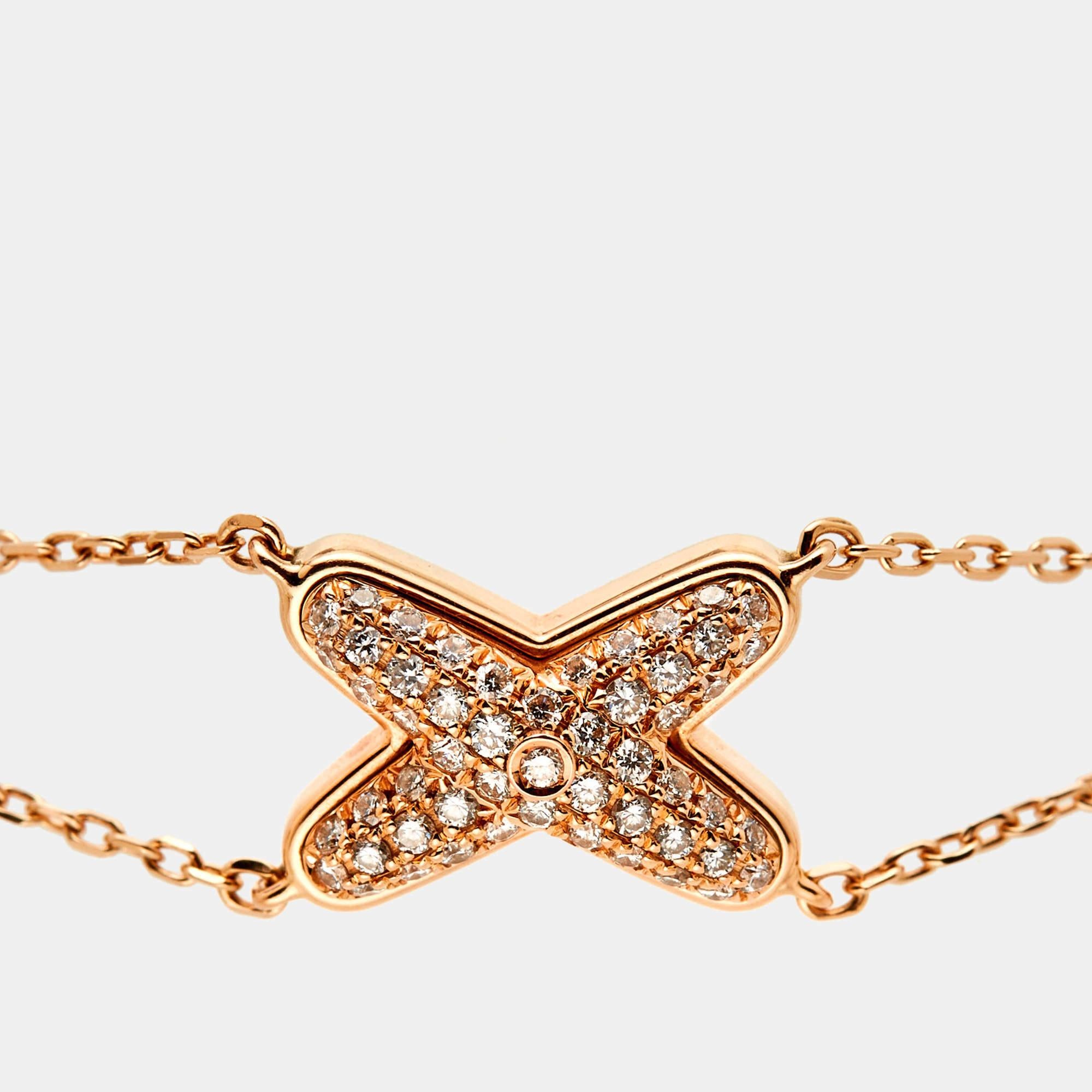Chaumet Jeux de Liens Diamond 18K Rose Gold Double Chain Bracelet 1