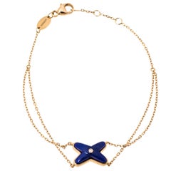 Bracelet Chaumet Jeux de Liens en or rose 18 carats avec diamants et lapis-lazuli