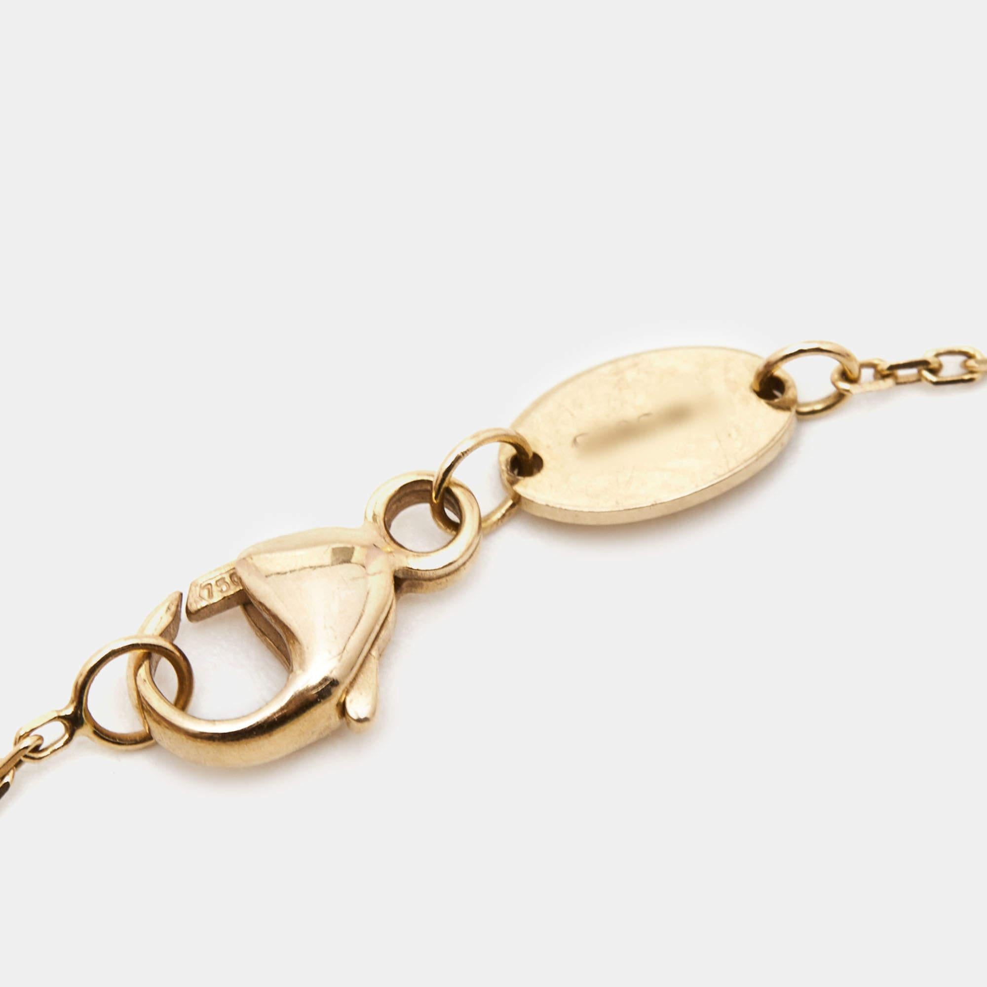 Rose Cut Chaumet Jeux de Liens Diamond Turquoise 18K Rose Gold Chain Link Bracelet For Sale