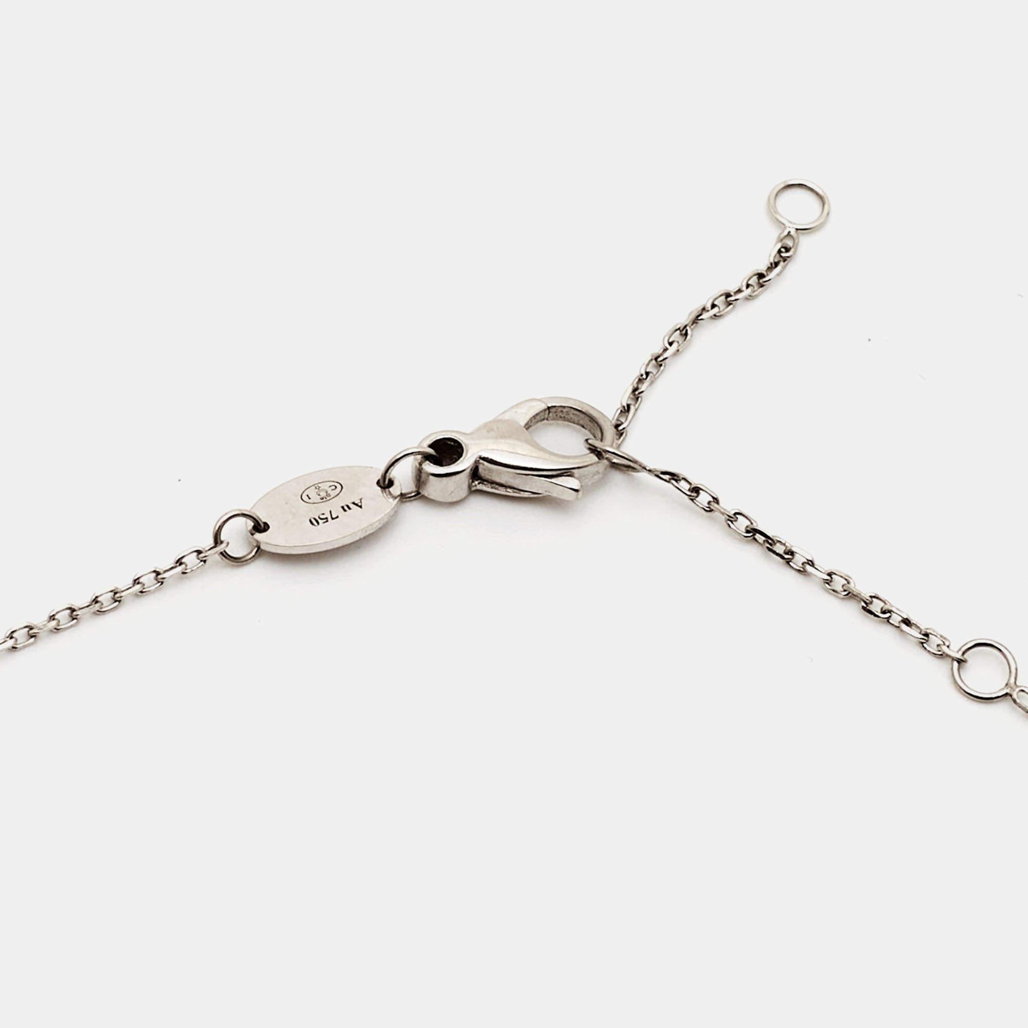 Contemporary Chaumet Jeux de Liens Grey Mother of Pearl Diamond 18k White Gold Necklace
