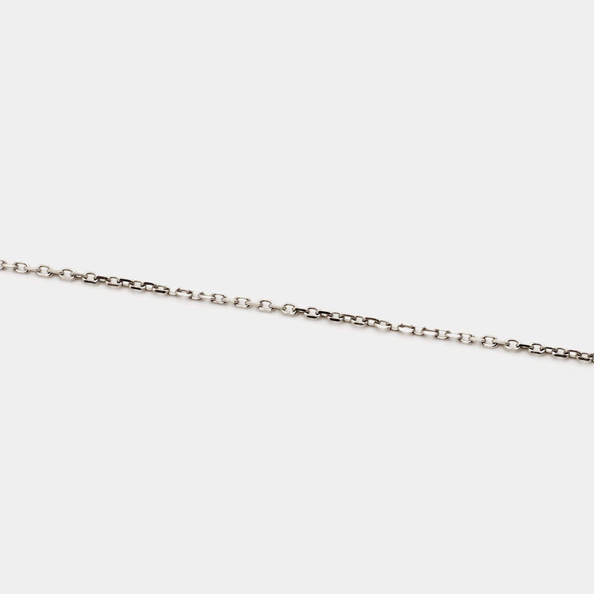 Women's Chaumet Jeux de Liens Grey Mother of Pearl Diamond 18k White Gold Necklace