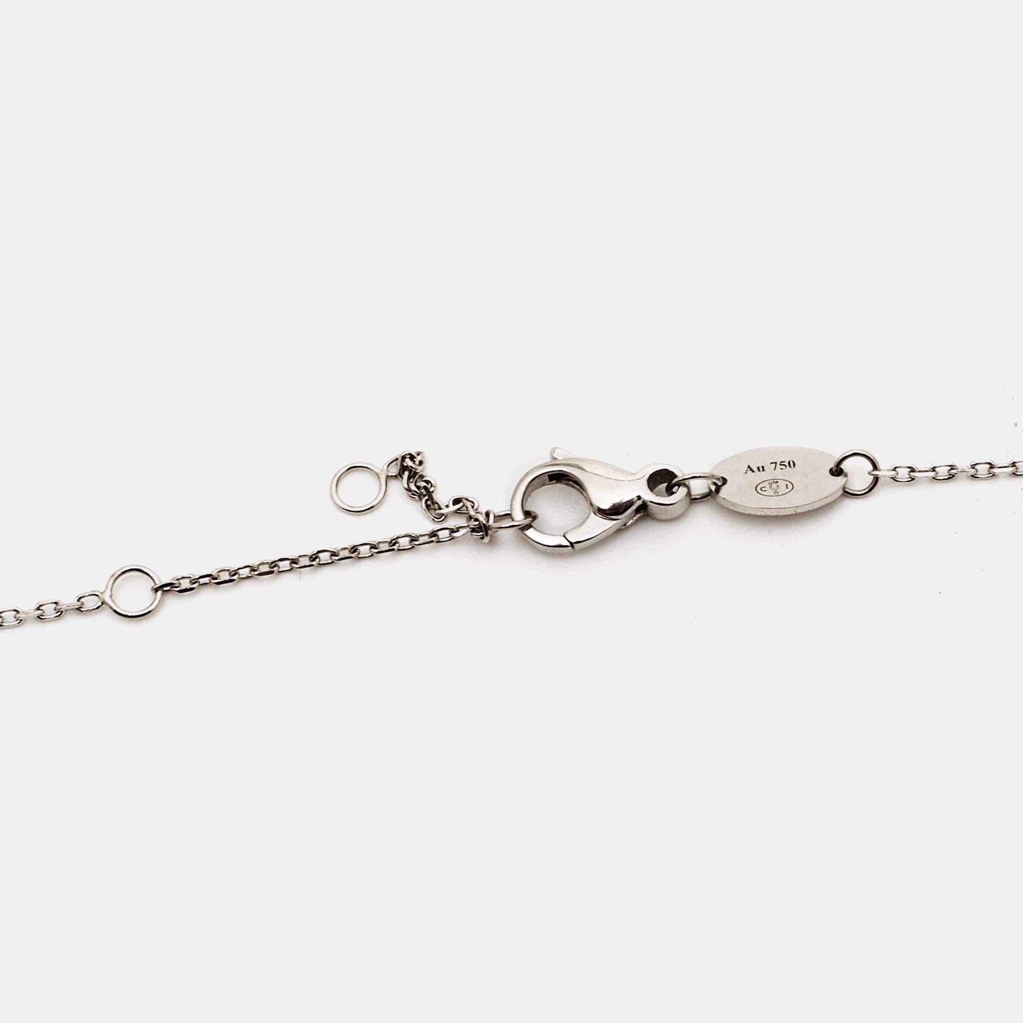 Chaumet Jeux de Liens Grey Mother of Pearl Diamond 18k White Gold Necklace 1