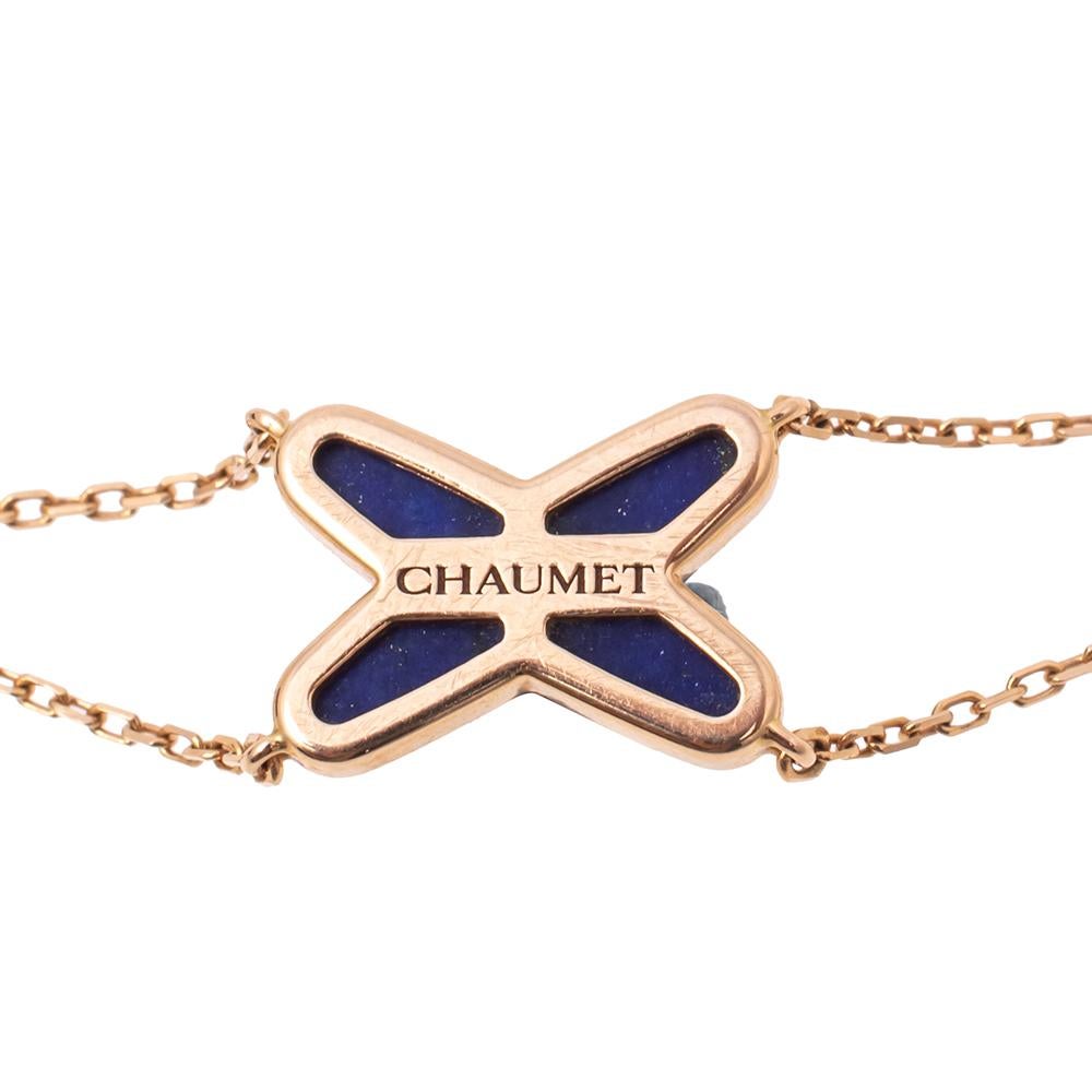 Contemporary Chaumet Jeux de Liens Lapis Lazuli Diamond 18K Rose Gold Bracelet