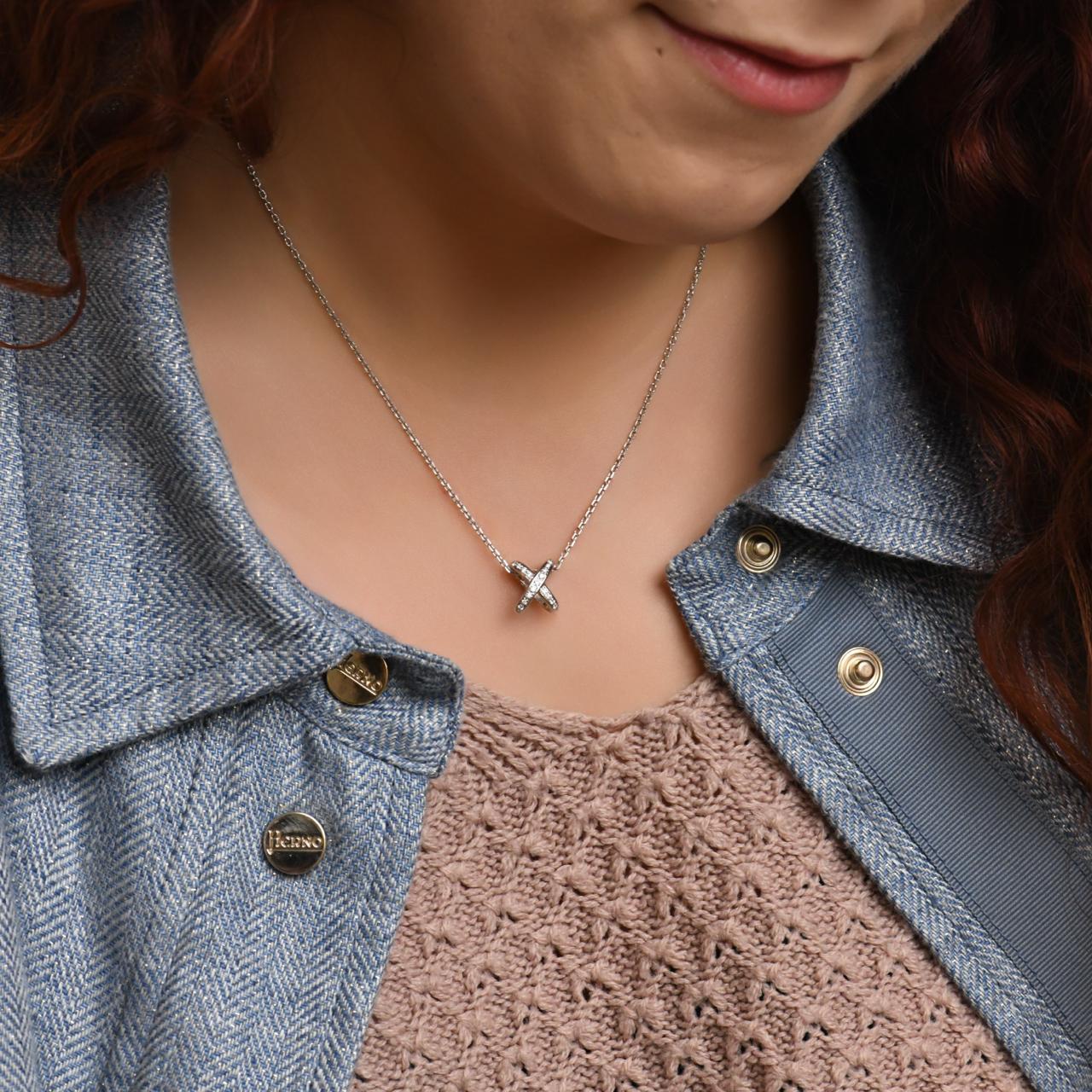 Chaumet Jeux de Liens Necklace Diamond 18K White Gold (Brillantschliff) im Angebot