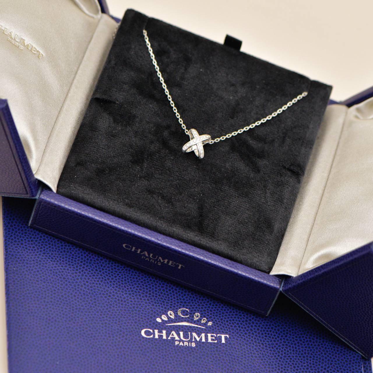 Chaumet Jeux de Liens Necklace Diamond 18K White Gold für Damen oder Herren im Angebot