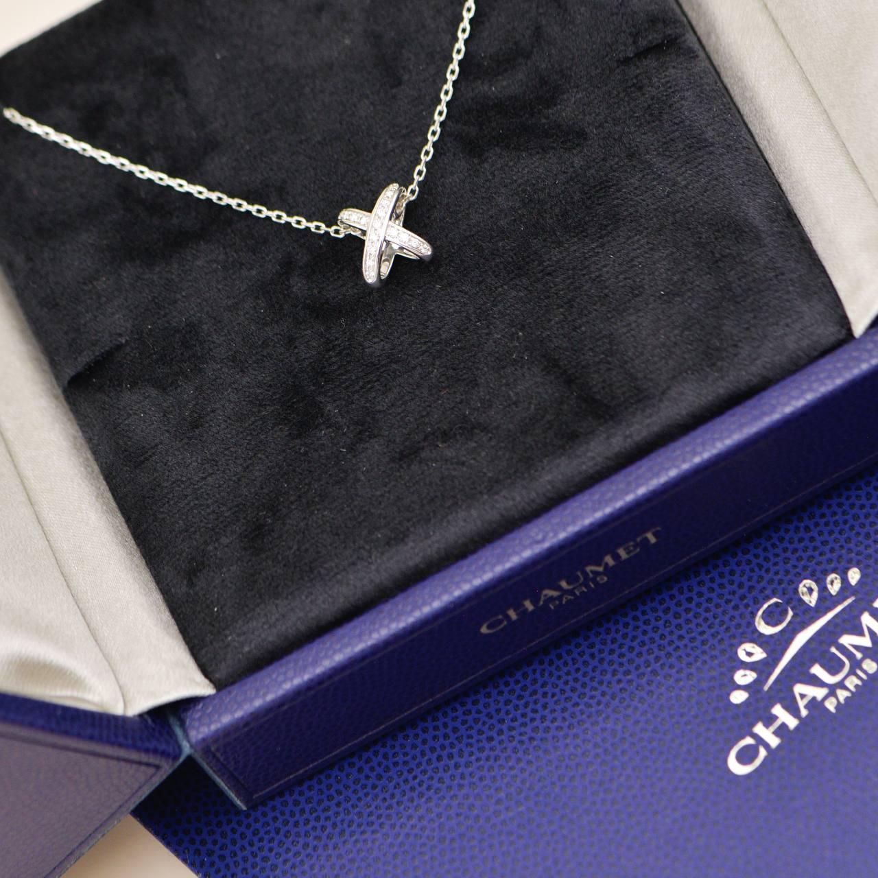 Chaumet Jeux de Liens Necklace Diamond 18K White Gold im Angebot 1