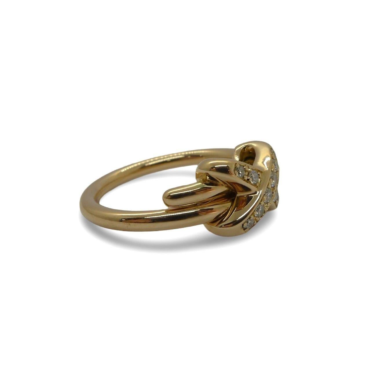 Anello Chaumet Jeux de Liens in oro rosa e diamanti In condizioni ottime in vendita a PARIS, FR