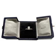 Chaumet Josephine Aigrette 18K White Gold Pear 1.01ct Diamond Tiara Band Ring