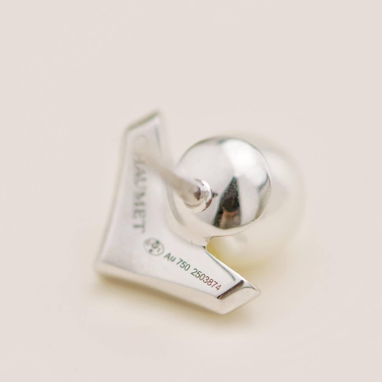 Chaumet Boucles d'oreilles Joséphine Aigrette de Perles Diamant or blanc 18K en vente 5