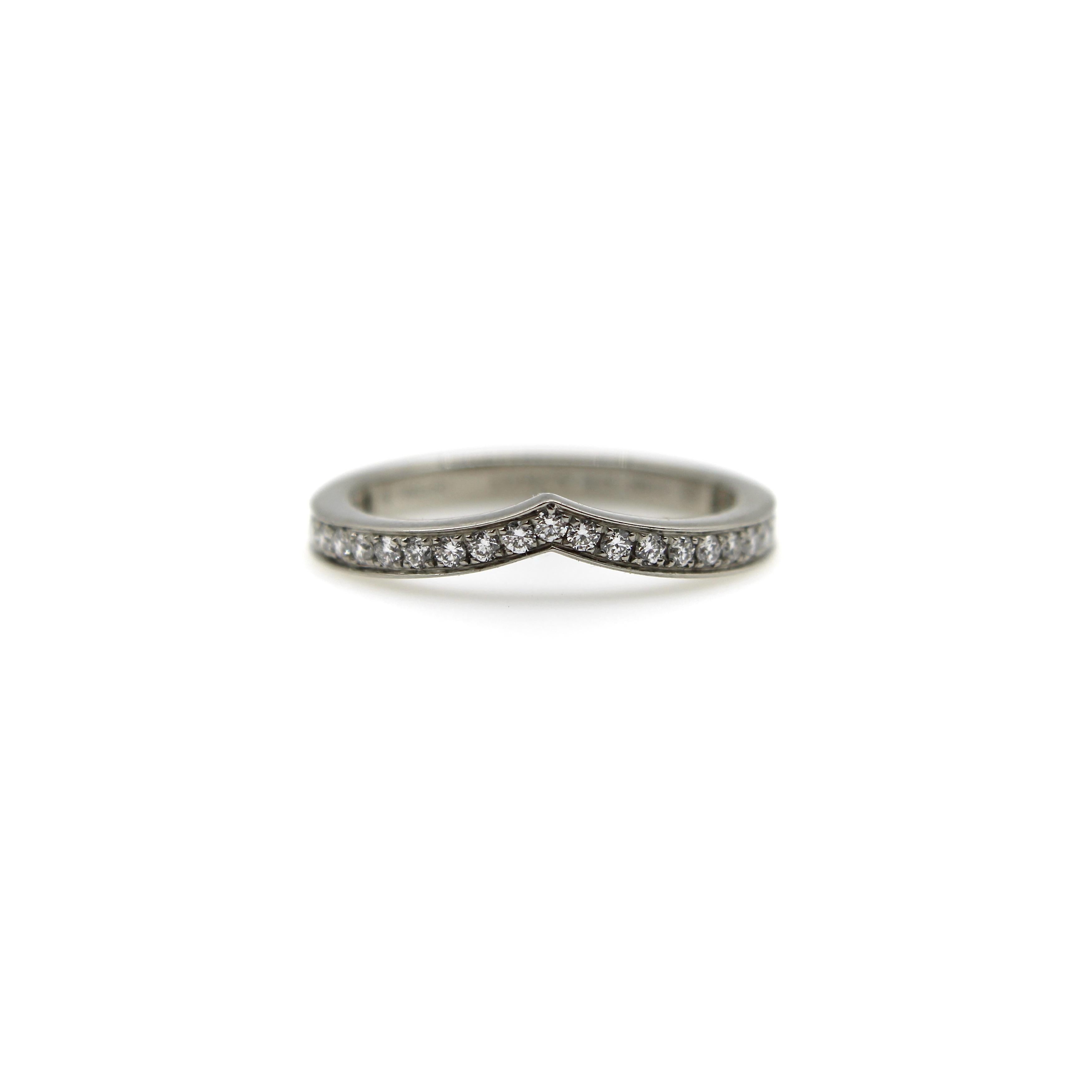 Brilliant Cut Chaumet Joséphine Aigrette Platinum Diamond Wedding Band For Sale