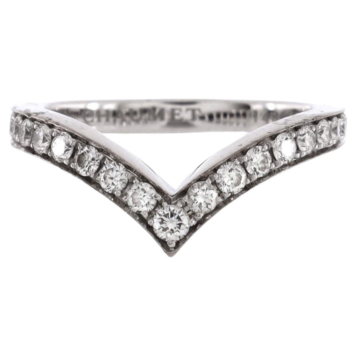 Chaumet Josephine Aigrette Ring 18k White Gold and Pave Diamonds