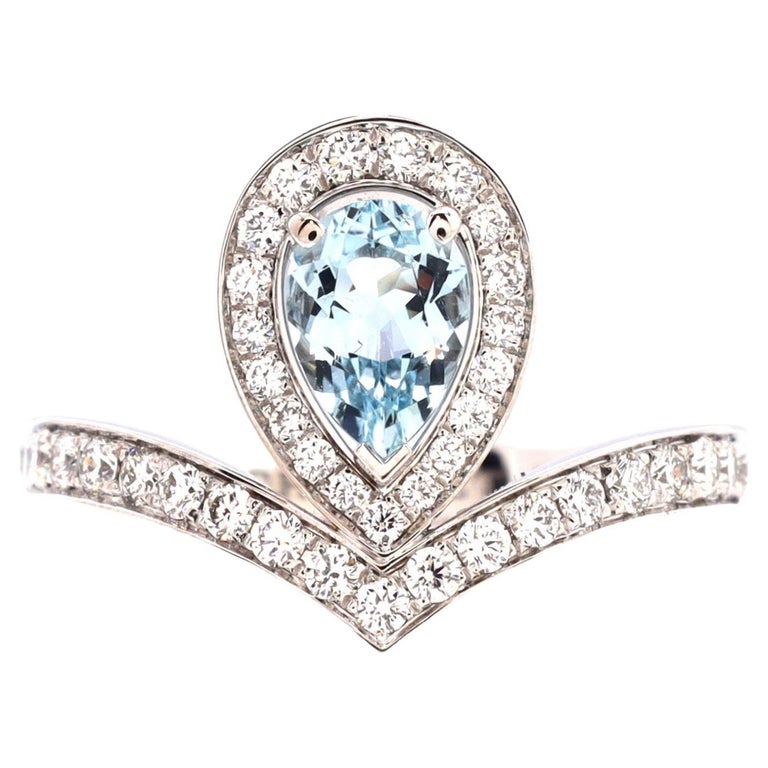 Chaumet Bague aigrette Josephine en or blanc 18 carats avec aigue