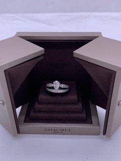 CHAUMET Joséphine Coronation 18K White Gold Full Pavé Diamond Ring 1.03ct