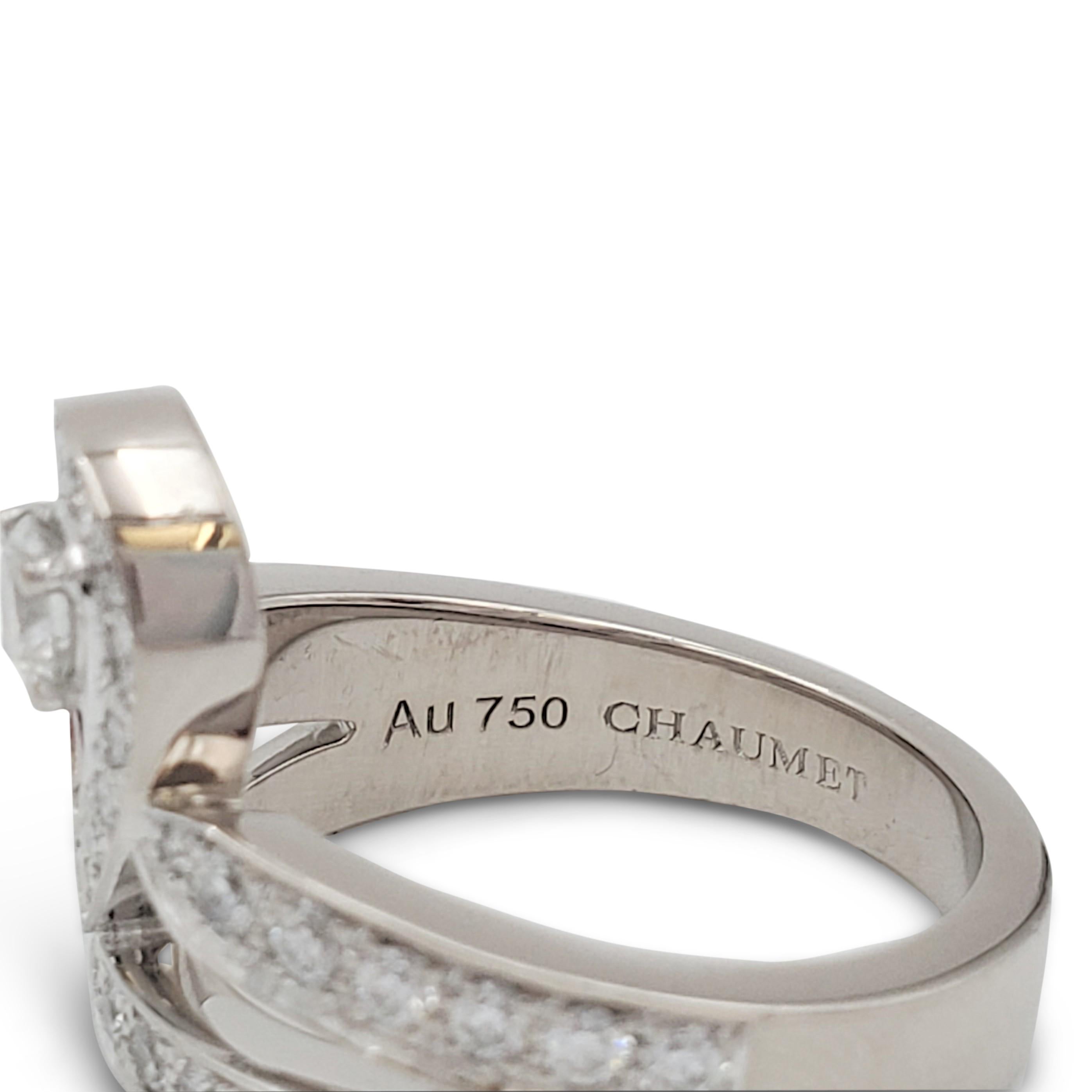 Round Cut Chaumet 'Josephine' White Gold and Diamond Tiara Ring