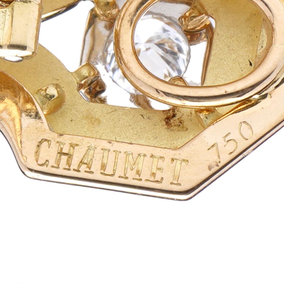 Chaumet ladies 18kt yellow gold clip-on earrings set with stunning diamonds.  In Excellent Condition In Braintree, GB