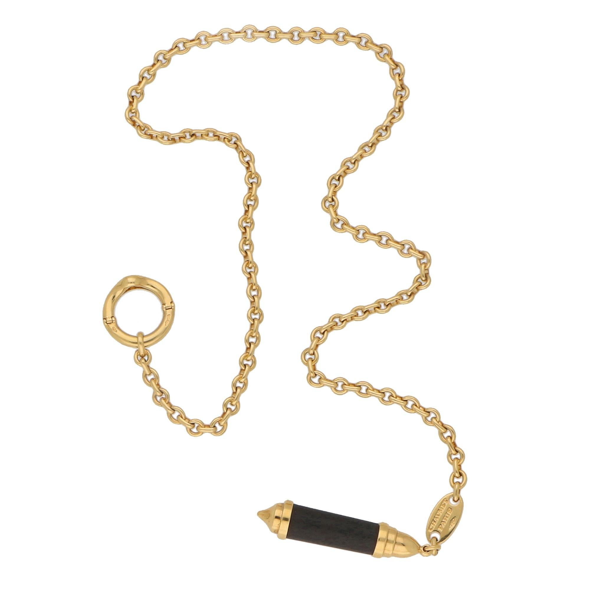 Women's or Men's Chaumet Lariat Snakewood Necklace in 18 Karat Yellow Gold