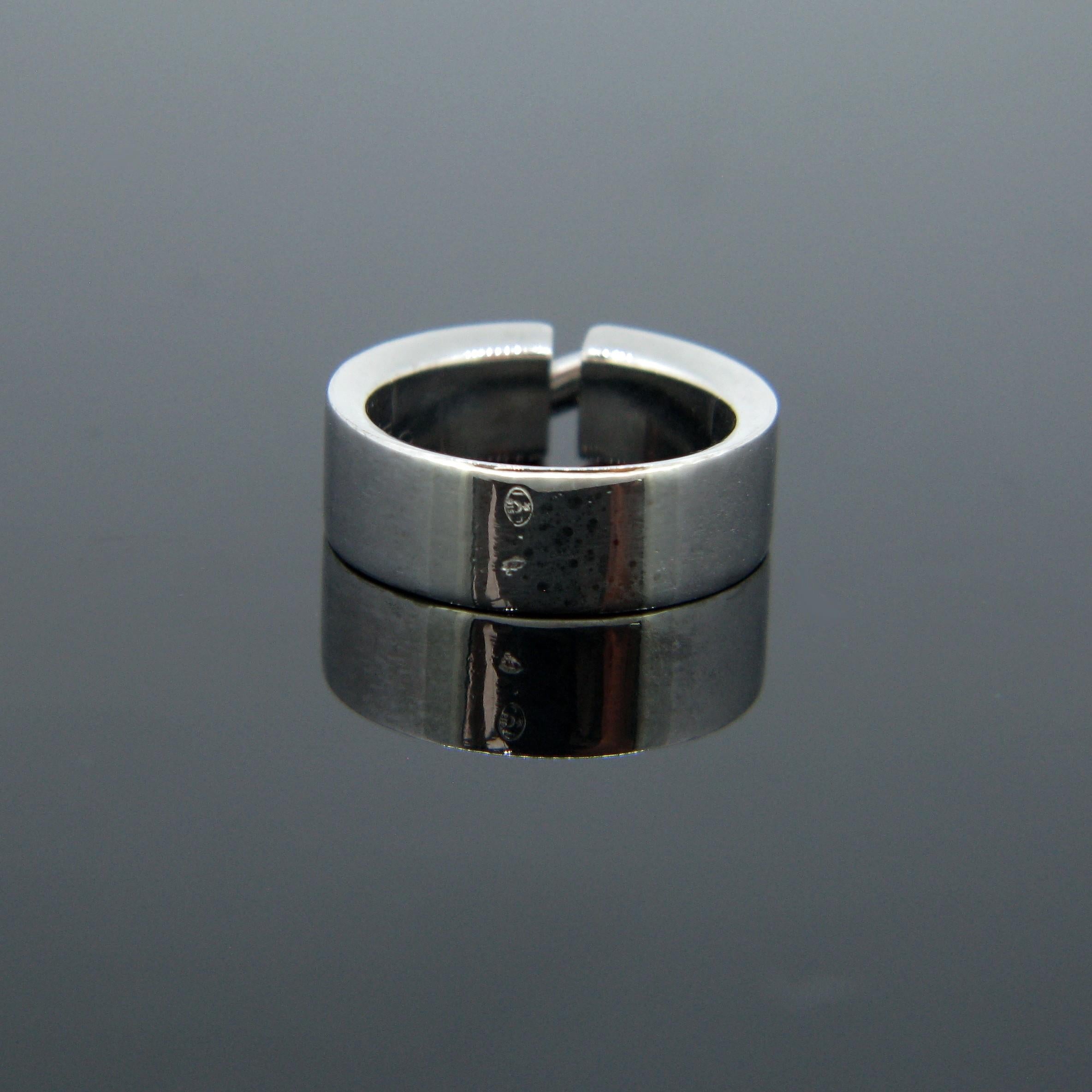 Women's or Men's Chaumet Lien Link Diamonds White Gold Band Ring
