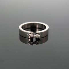 Chaumet "Lien" Link Diamonds White Gold Wedding Engagement Band Ring