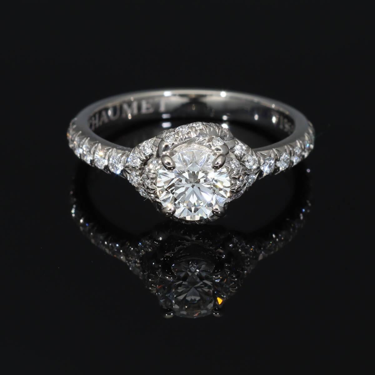 CHAUMET Liens Damour Solitaire Diamond 0.54ct G-VVS1-3Ex Platinum Ring US 4 For Sale 3