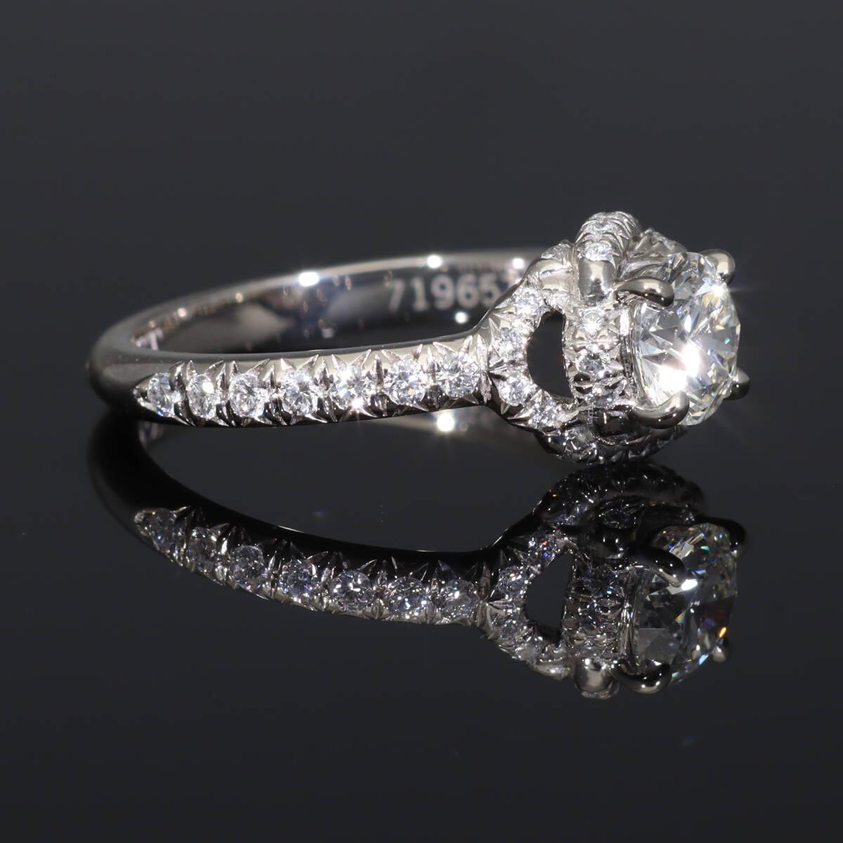 CHAUMET Liens Damour Solitaire Diamond 0.54ct G-VVS1-3Ex Platinum Ring US 4 For Sale 4