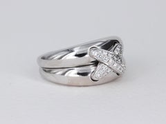 Chaumet Liens Diamond Criss Cross Band Ring in 18 Karat White Gold