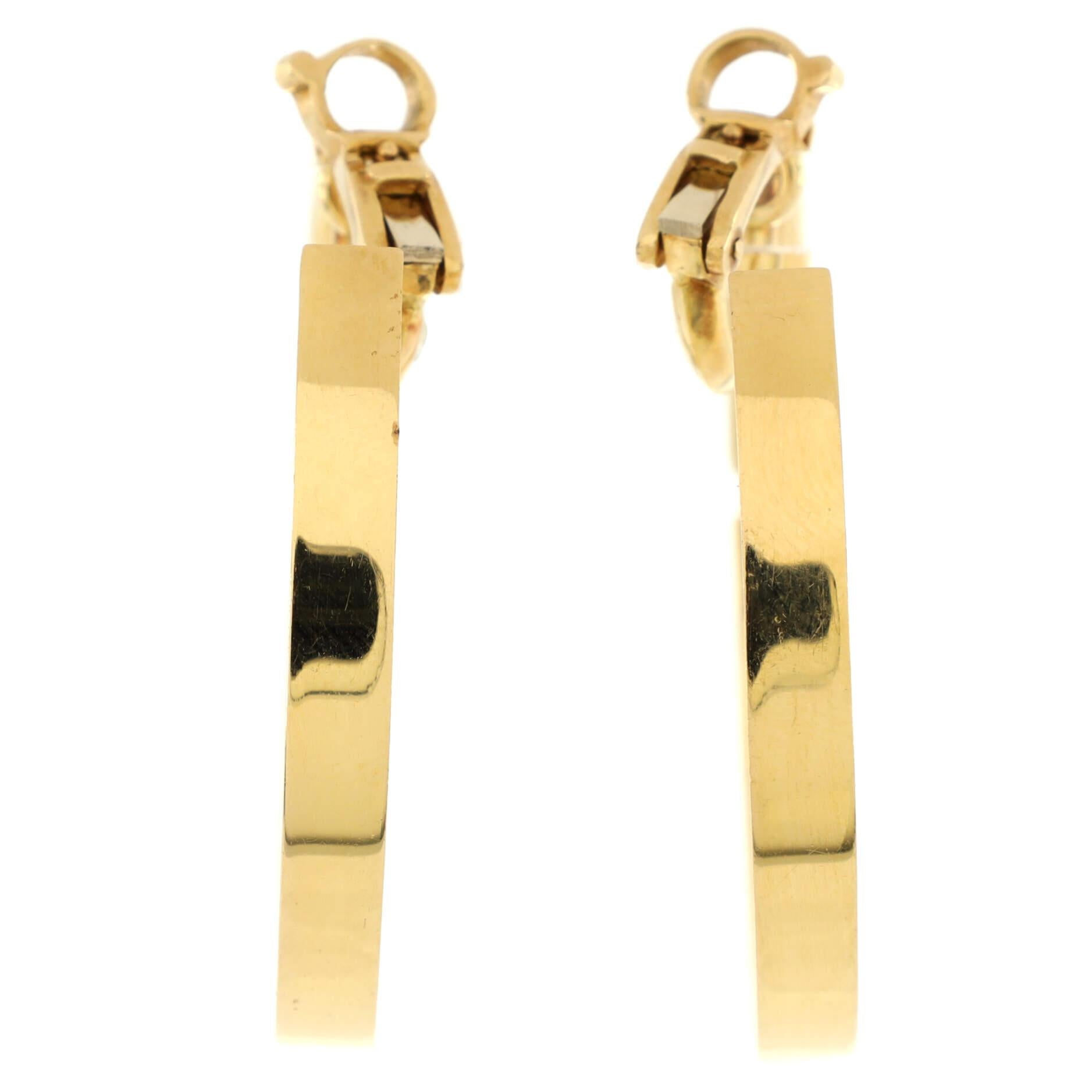 Chaumet Liens Evidence Hoop Clip-On Earrings 18k Yellow Gold with Diamonds Large In Good Condition In New York, NY