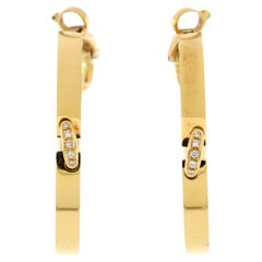 Chaumet Liens Evidence Hoop Clip-On Earrings 18k Yellow Gold with Diamonds Large