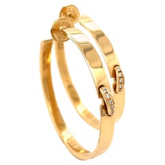 Chaumet Liens Evidence Large 18k Gold and Diamond Hoop Earrings