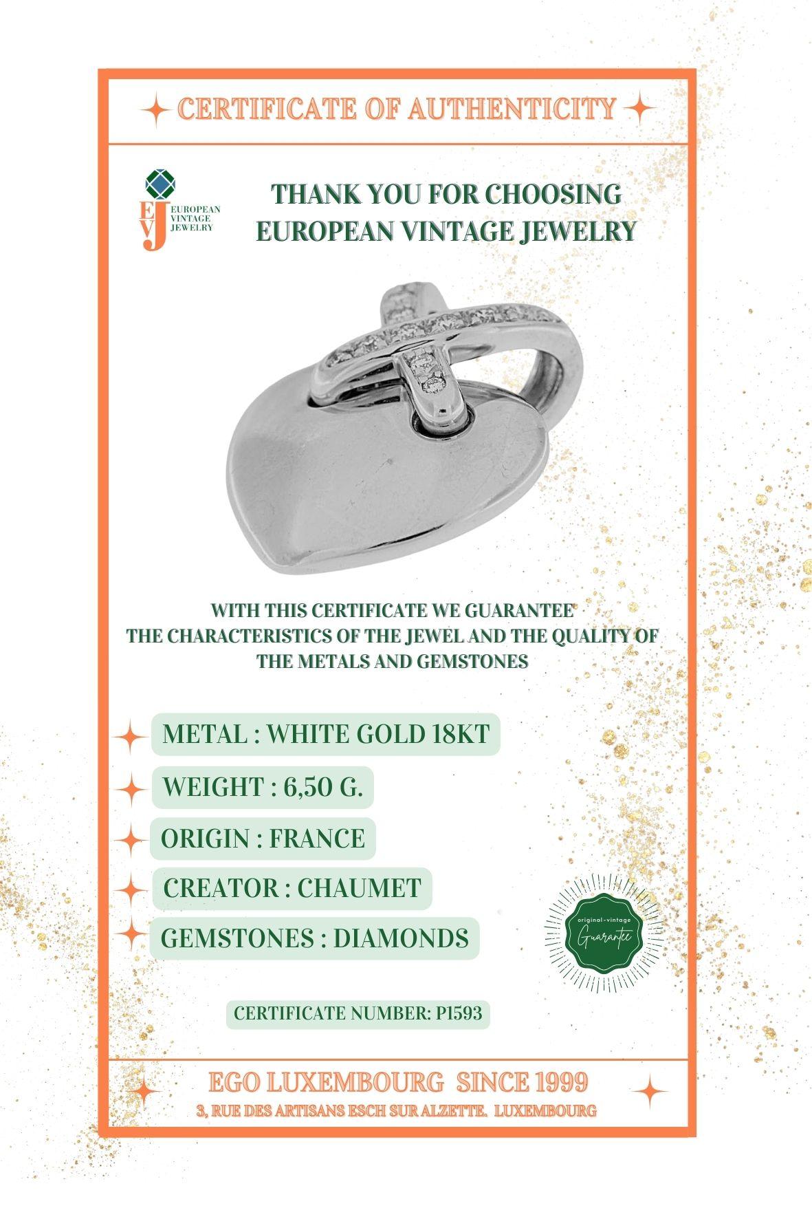 Chaumet „LIENS“ Herzanhänger aus 18 Karat Weißgold mit Diamanten für Damen oder Herren