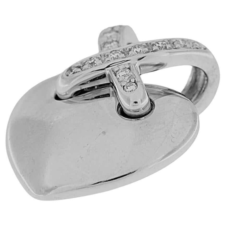 Chaumet "LIENS" Heart Pendant 18kt White Gold with Diamonds For Sale
