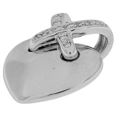 Used Chaumet "LIENS" Heart Pendant 18kt White Gold with Diamonds