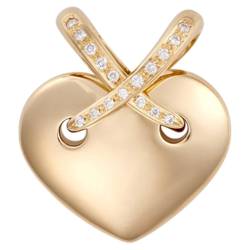 CHAUMET Liens Heart Pendant Necklace in 18k yellow Gold with Diamonds