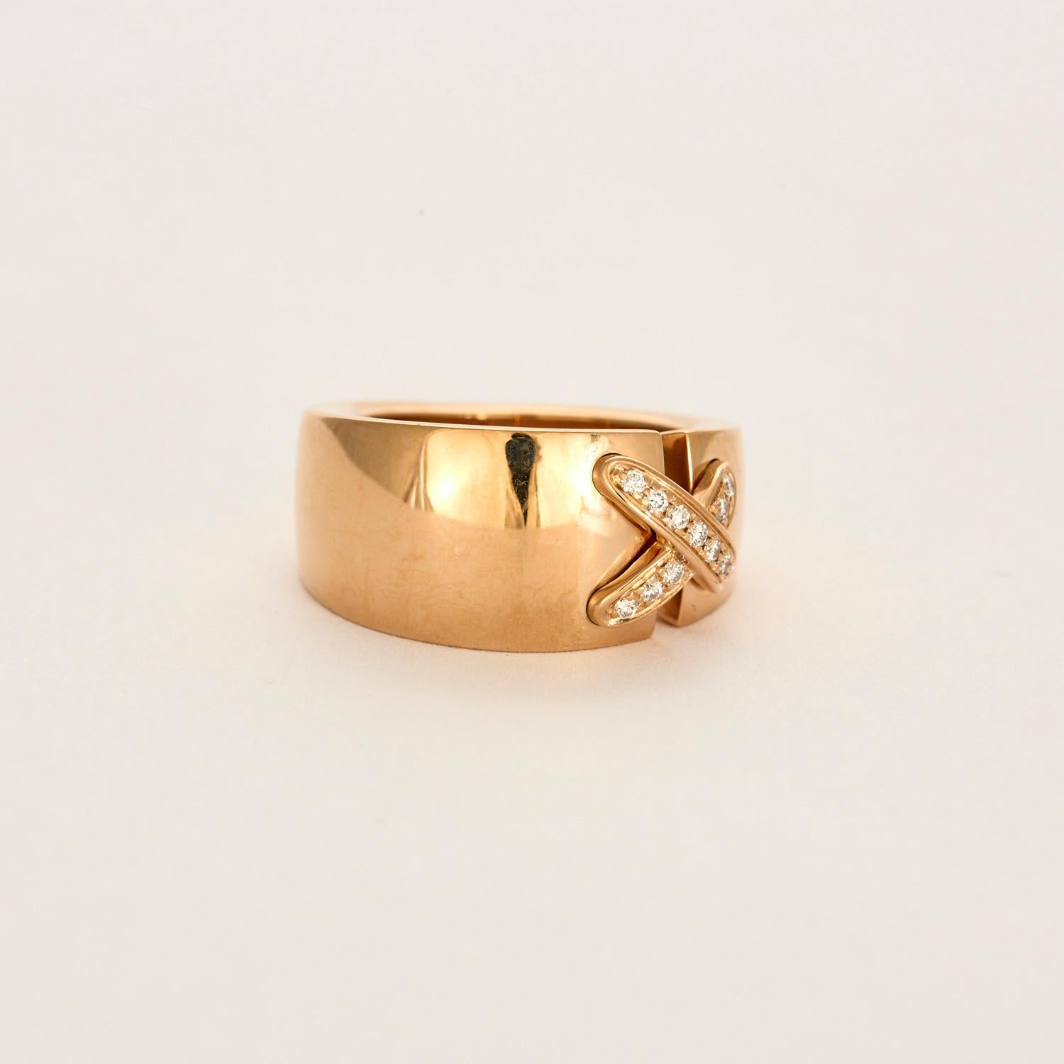 CHAUMET - Liens ring in rose gold and diamonds For Sale 2